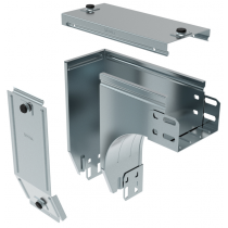 Curva destra a 90 gradi in acciaio zincato con discesa di piano 75mm P31 LEGRAND AZ100Z