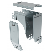 Curva sinistra a 90 gradi in acciaio zincato con discesa di piano 75mm larghezza 100mm P31 LEGRAND AY100Z