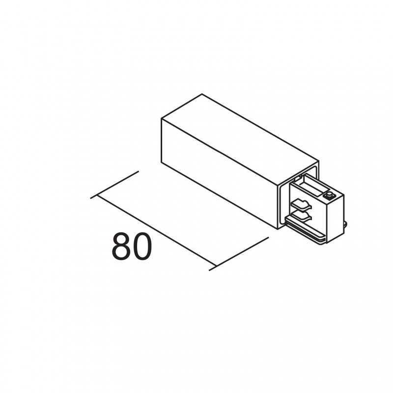 Alimentazione destra 230V per binario quadro Bianco Ivela 7652-10-W31