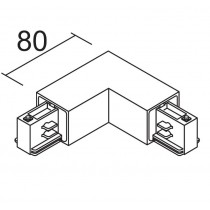 Giunto lineare ad angolo per binari trifase Bianco Ivela 7655-10-W30