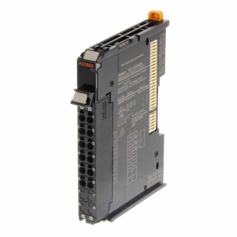 PLC con 4 ingressi analogici su guida DIN serie NX Omron NXAD3603