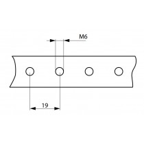 Barra in rame con filettatura dei fori M6 20x5mm Arnocanali BCF205-1