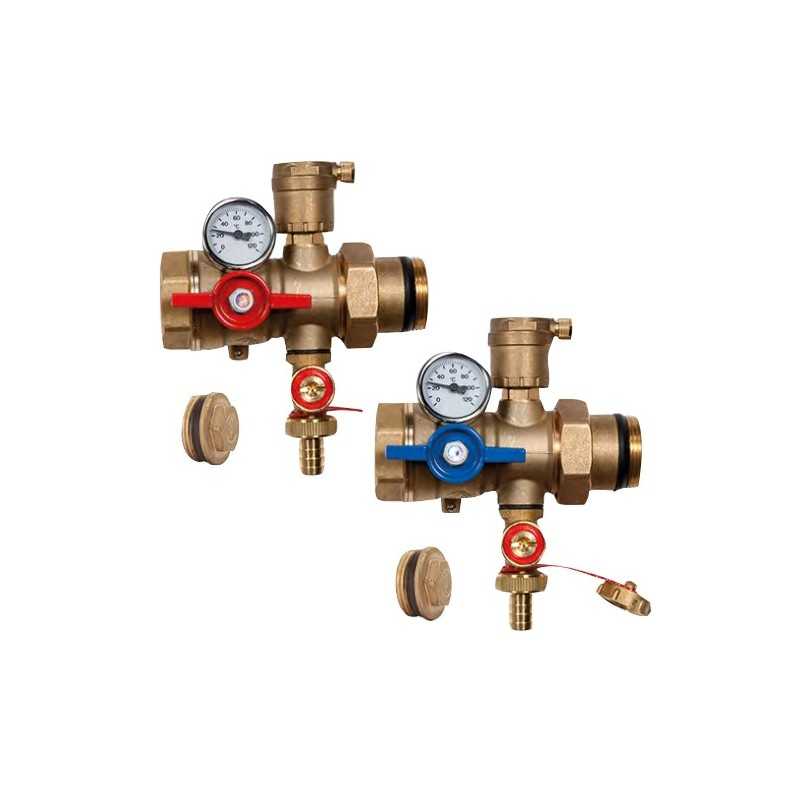 Coppia di valvole con attacchi femmina 1" e maschio 1" Giacomini R269TY035