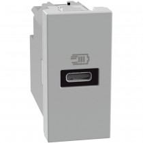 Caricatore USB con 1 porta tipo C Grigio Bticino MatixGo JG4192C