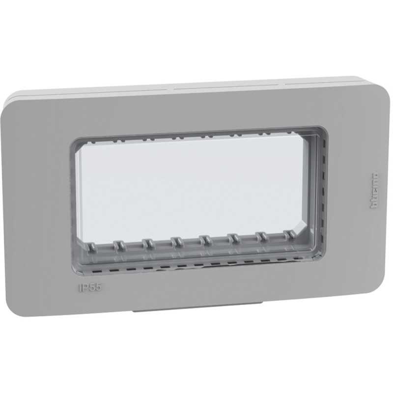 Placca idrobox a 4 moduli IP55 Grigio BTicino MatixGo 28604G