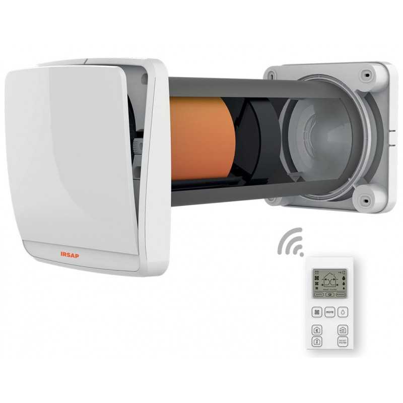 Unità di ventilazione decentralizzata a recupero di calore e flusso alternato Pulse 61 IRSAP UREP00610S000