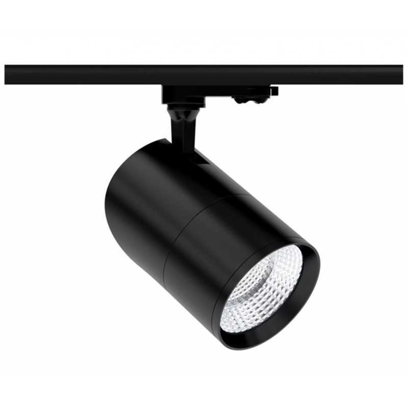 Faretto Nero da interno LED 30W dimmerabile per binario elettrificato Konic BENEITO 4986