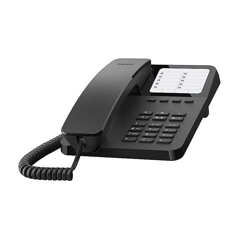 Telefono fisso da parete o tavolo Nero con filo Desk 400 Black GIGASET 531812130