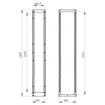 Armadio Bianco 2000x300x400mm serie PrismaSeT P L300 P400 SCHNEIDER LVS08403 dimensioni