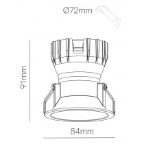 Faretto da incasso Bianco LED regolabile 2700-3200-4000K 8W IP65 Pulsar Switch BENEITO 5057 Dimensioni