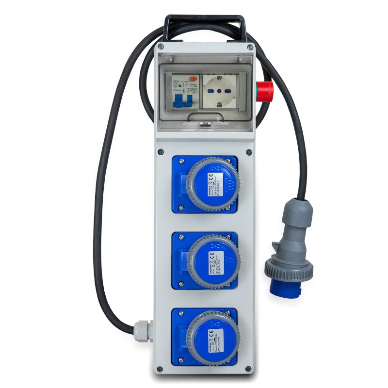 Quadro ASC 3 prese P40+emergenza 2P+T 230V 16A IP67 Master 24ASC1030-PE