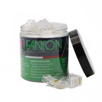 Kit 50 plug RJ45 UTP passanti Cat.6 e 10 copriplug Fanton 23727PB