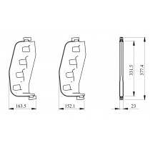 Riferimento dimensioni Supporto barre V laterale sbarra Linergy per PrismaSeT Schneider LVS04651
