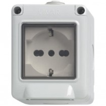 Contenitore da parete idrobox 2 moduli IP55 con presa Vimar 14902.U