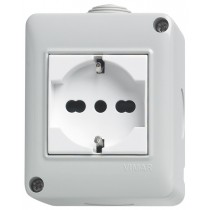 Contenitore da parete idrobox 2 moduli IP40 con presa Vimar 14802.U