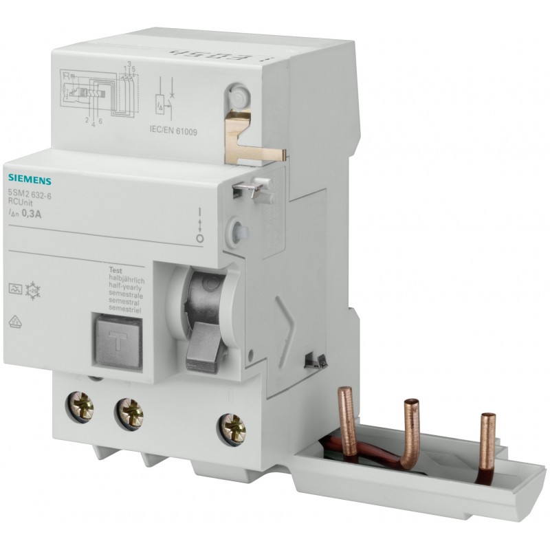 Blocco differenziale Tipo AC 40A 3 poli 300mA per 5SL Siemens 5SM26330