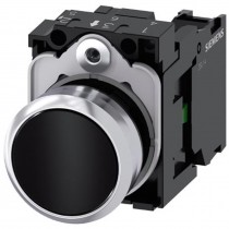 Pulsante piatto con supporto 1NO 22mm Nero Siemens 3SU11500AB101BA0