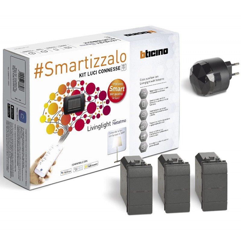Kit luci connesso Bticino Smart espandibile con Gateway e tre comandi SL3601KIT