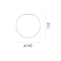 Lampada LED Bianca da parete 5W E14 diametro 140mm Dioscuri 14 ARTEMIDE 1039110A Dimensioni