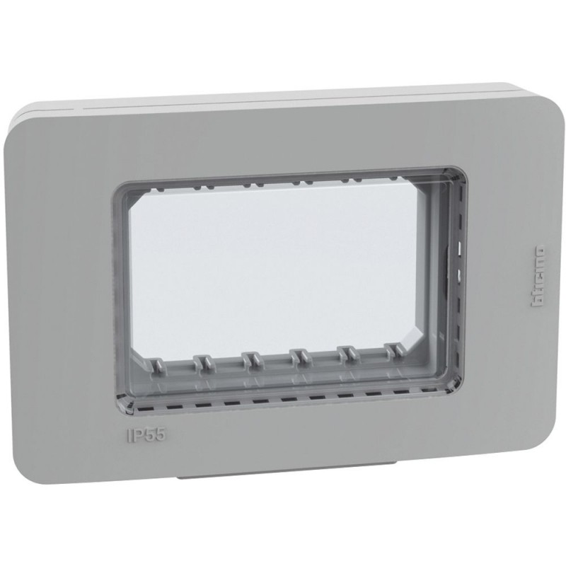 Placca idrobox a 3 moduli IP55 Grigio BTicino MatixGo 28603G