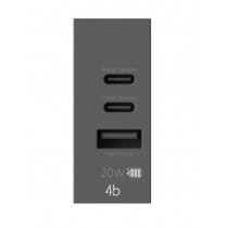 Caricatore USB 3A per Vimar arké con 3 porte USB 4BOX 4BUSB20WCCA.V19