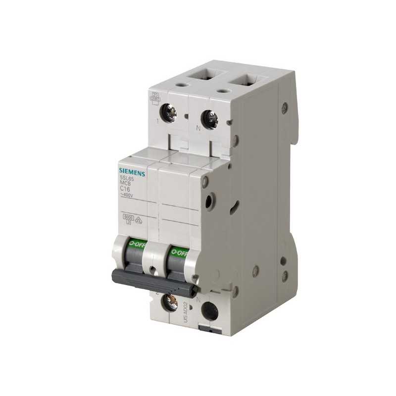 Interruttore magnetotermico 1 polo+N 230V 6kA curva C 16A Siemens 5SL65167BB