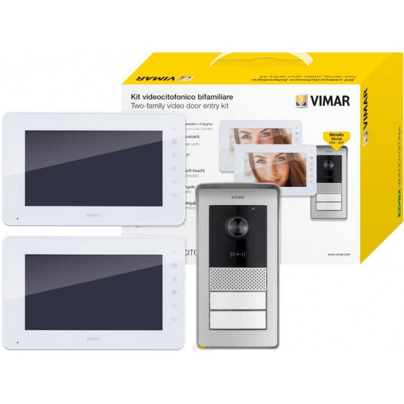 Kit videocitofonico 2F RFID a parete LCD a colori da 7" Vimar K42911