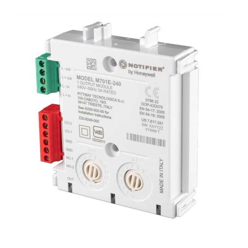 Modulo indirizzato per carichi con uscita a 240Vac Notifier M701E-240