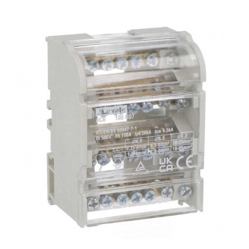 Ripartitore di potenza quadripolare 100A 500V Lovato ACB4P100G07