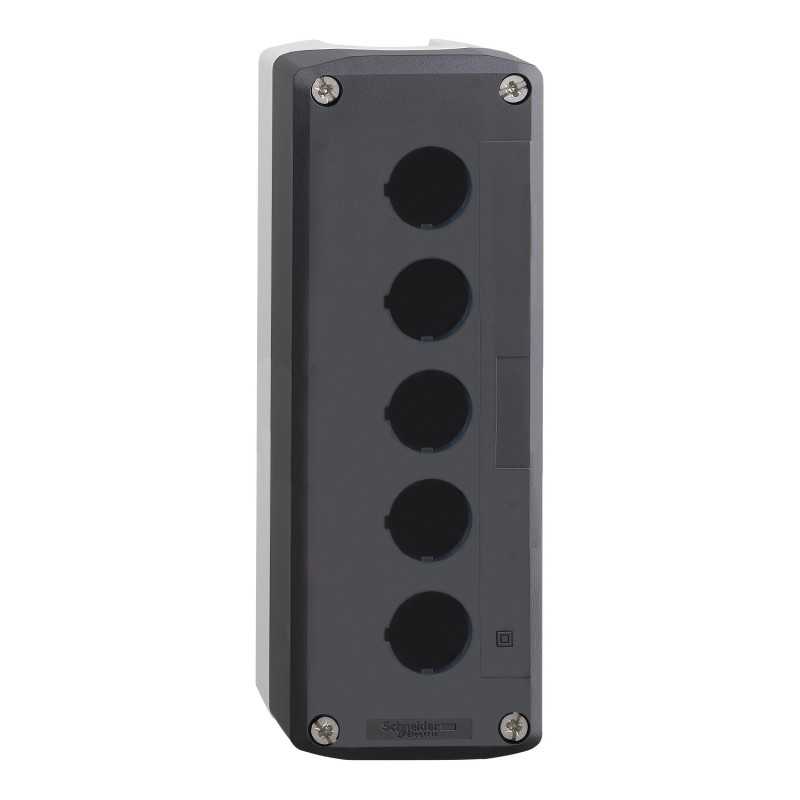 Pulsantiera vuota con 5 fori da 22mm IK03 IP65 in plastica Schneider XALD05