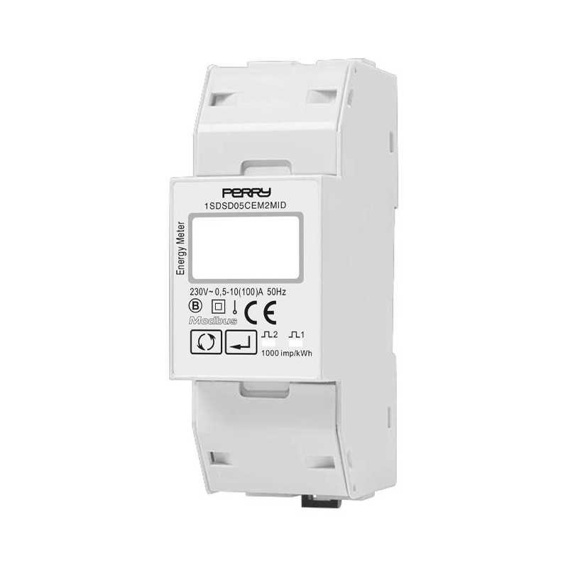Contatore di energia monofase 2 DIN certificato MID uscita Modbus Perry 1SDSD05CEM2MID
