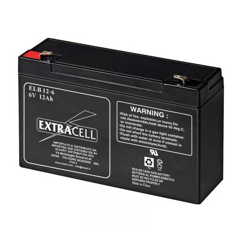 Batteria al piombo ricaricabile 6V 12Ah terminale faston MKC 491460203