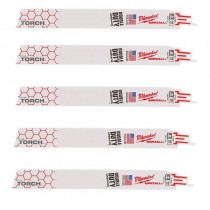 Lame segaccio TORCH 18TPI lunghe 230mm 5 pezzi Milwaukee 48475788