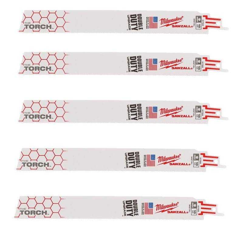 Lame segaccio TORCH 18TPI lunghe 230mm 5 pezzi Milwaukee 48475788