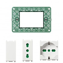 Kit aprile 2025 prese supporti e coprifori Bianco Vimar Plana 14999.22