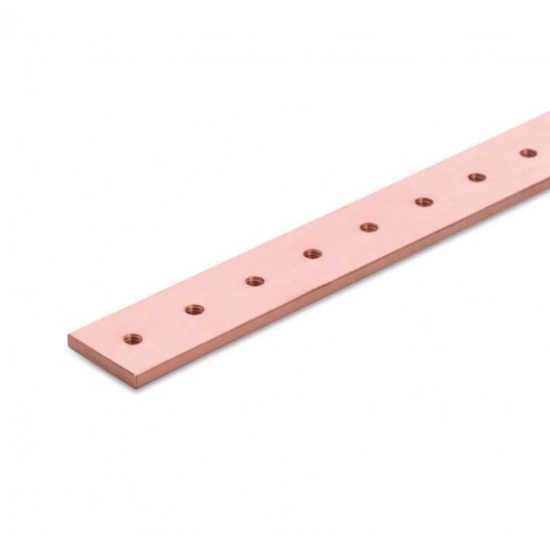 Barra in rame con filettatura dei fori M6 30x10mm Arnocanali BCF310-1