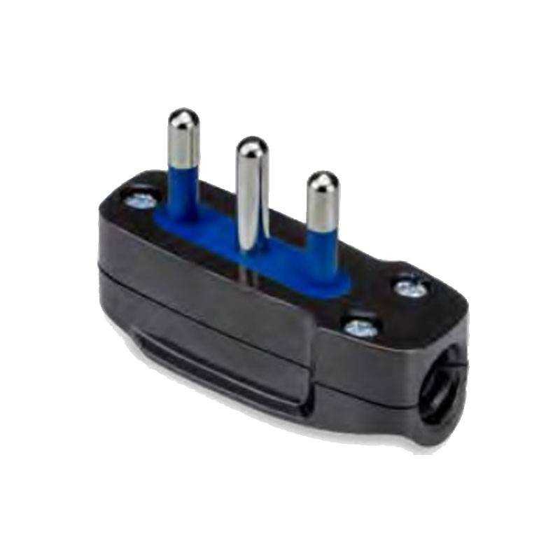 Spina piatta volante 2 poli+T 16A 250V Nera per prese P40 Master 05460