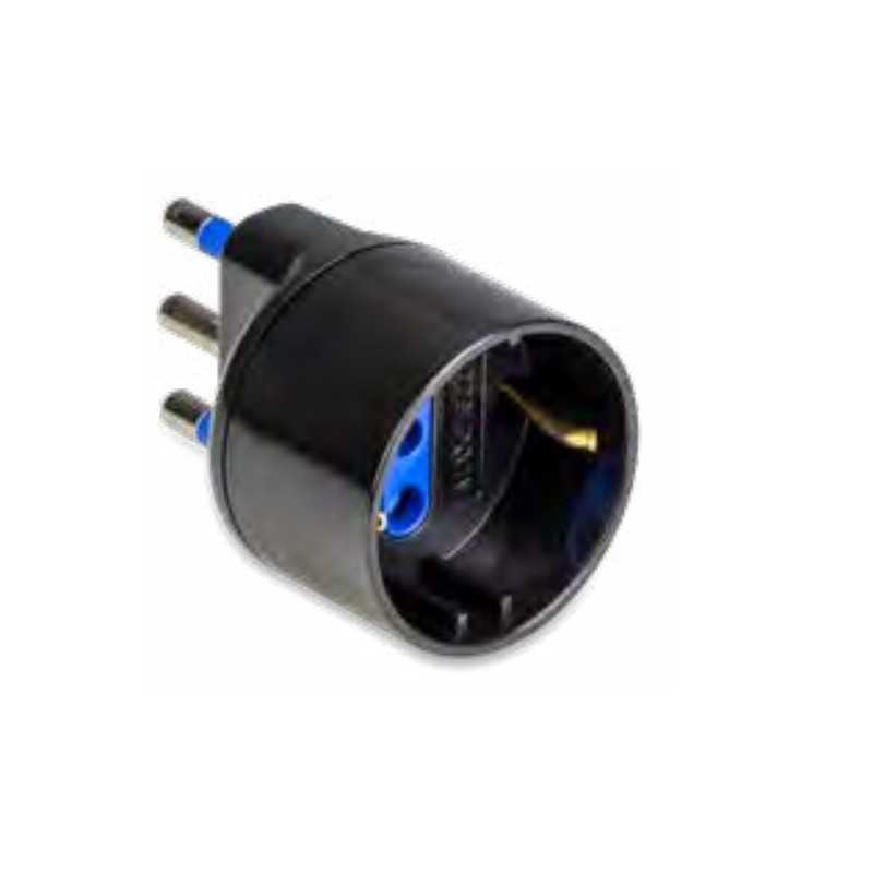 Presa schuko 2P+T spina S17 16A P30 Nero schermata Master 05895