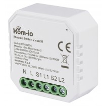 Modulo switch per gestione illuminazione 10A 2ch WiFi Hom-io 559593056