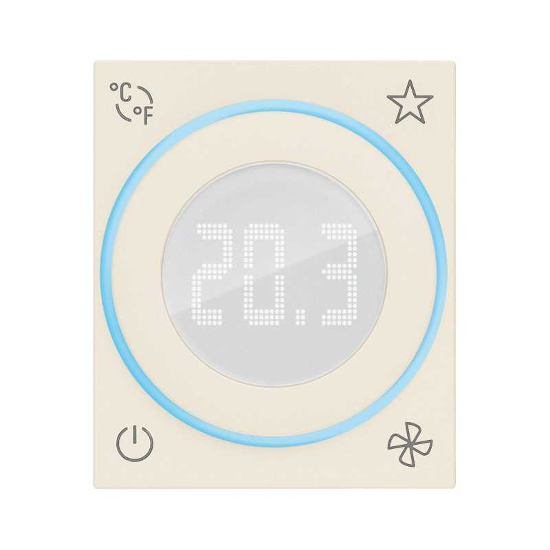 Termostato con rotella domotico 2 moduli IoT Canapa Vimar Linea 30811.C