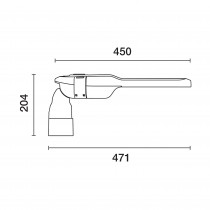 Dimensioni Armatura stradale led ottica STM 32.6W 4000K IP66 Iguzzini 3.SG23.7U9.0