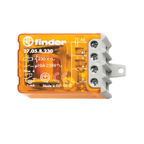 Relé ad impulsi commutatore 2NO 10A 230Vac 27.05 Finder 270582304000