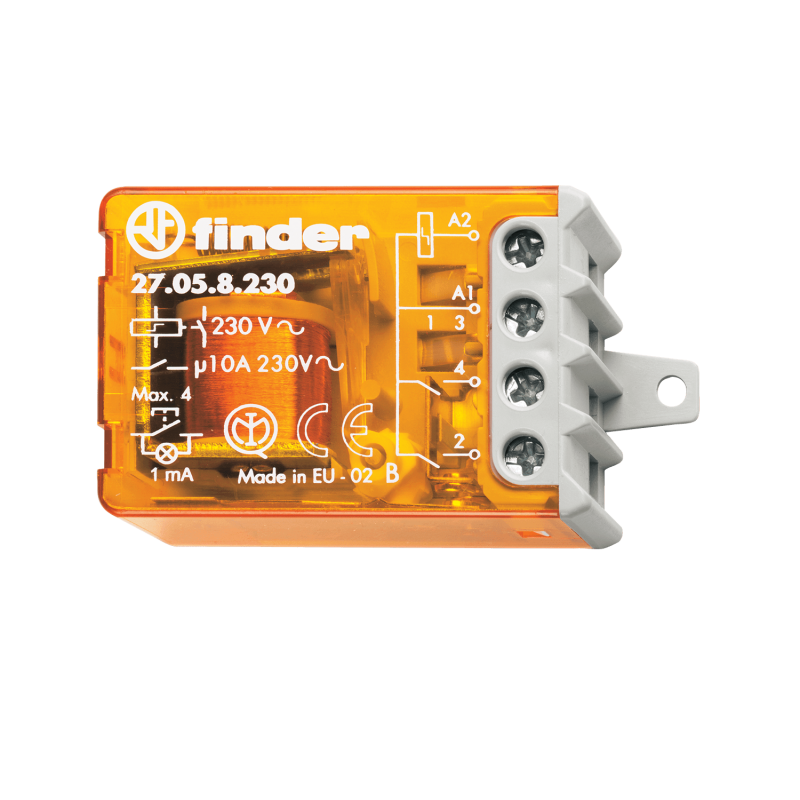 Relé ad impulsi commutatore 2NO 10A 230Vac 27.06 Finder 270682304000
