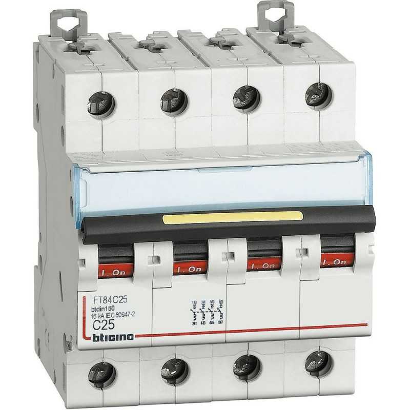Interruttore magnetotermico modulare 4 poli C 25A 400V BTicino FT84C25