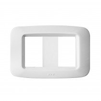 Placca Ave Yes Sistema 45 Tecnopolimero 2 moduli Bianco Banquise 45PY002BB
