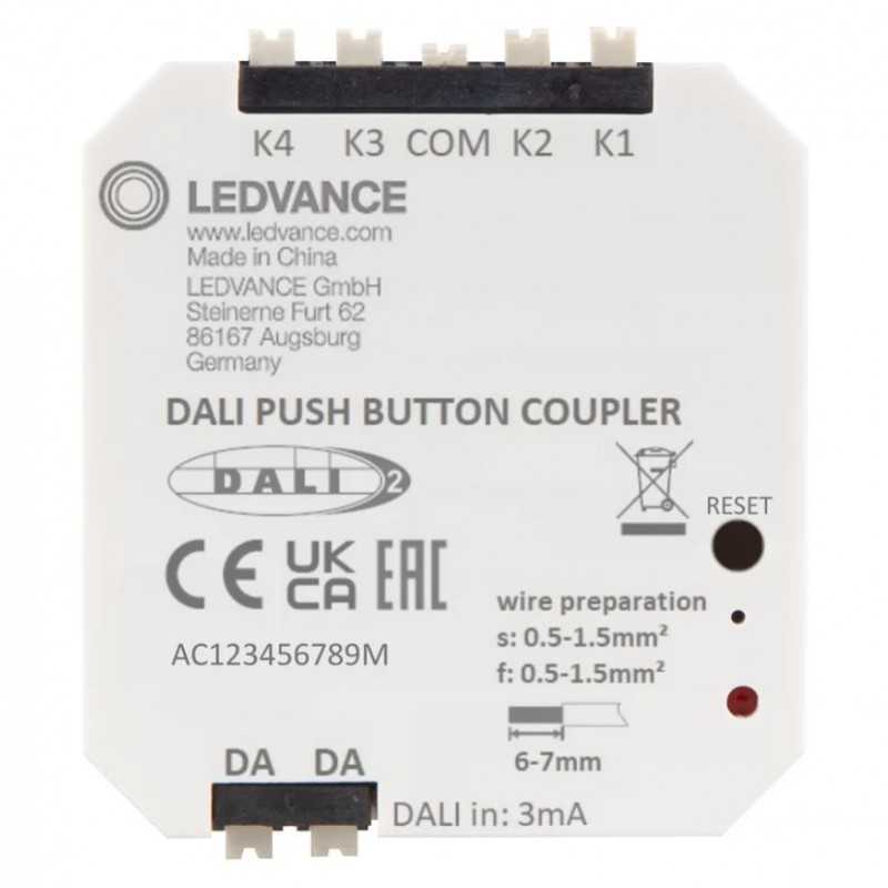PUSHBUTTON Coupler DALI-2 16V 0.20W Bianco Ledvance PUSHBUTCOUPDA2