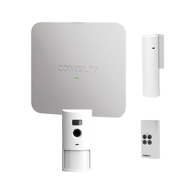 Kit antintrusione wireless Nexus PIRCAM contatto e Radiocom Comelit KNCAM