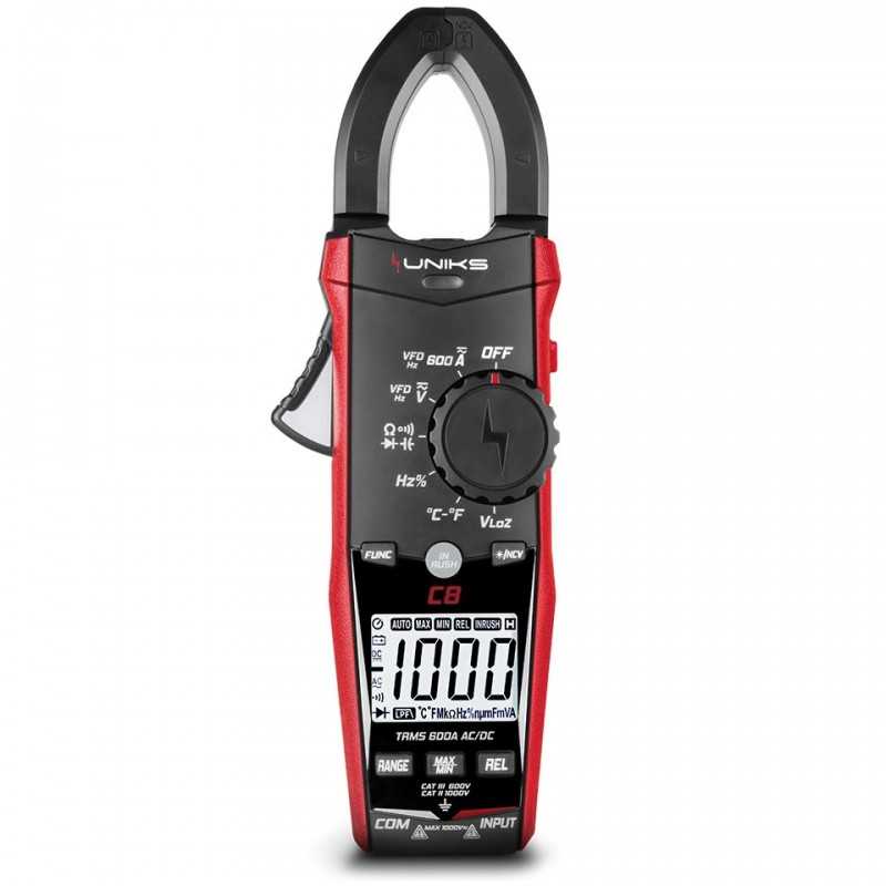Pinza amperometrica per misure in TRMS fino 1000V AC/DC Uniks C8