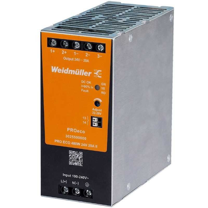 Alimentatore switching di corrente 480W 24V 20A Weidmuller 3025590000