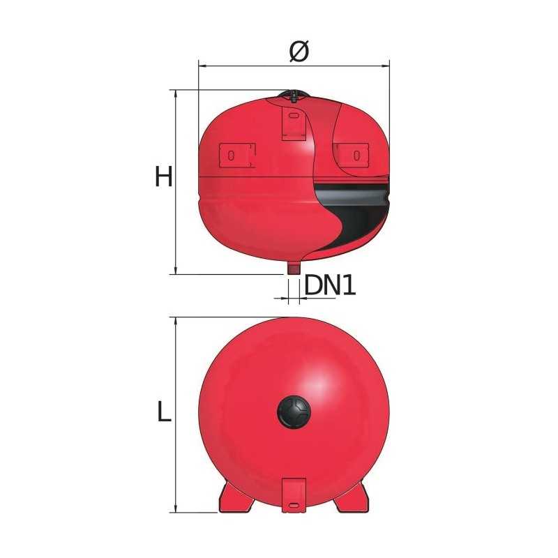 Vaso di espansione per condizionamento con piedini 50 litri Elbi A122L34